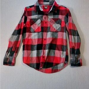 Tony Hawk Red and Black Plaid Shirt size L boys